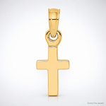 14K 3-D and Polished Mini Cross Charm - Lifestyle View