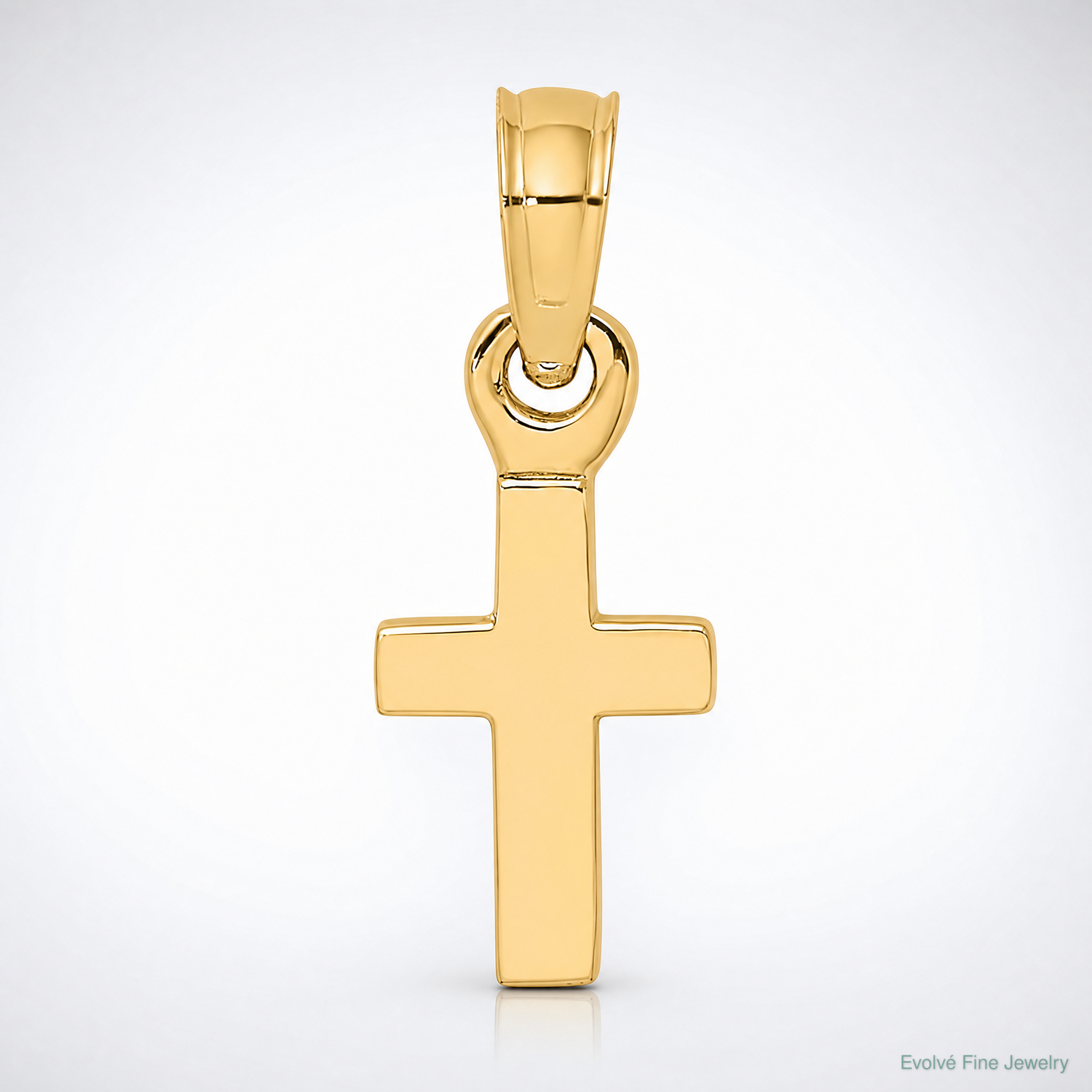 14K 3-D and Polished Mini Cross Charm - Lifestyle View