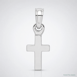 14K White Gold 3-D and Polished Mini Cross Charm - Lifestyle View