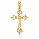 14K Filigree Cross Charm - Lifestyle View