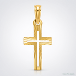 14K D/C Cross Charm - Lifestyle View