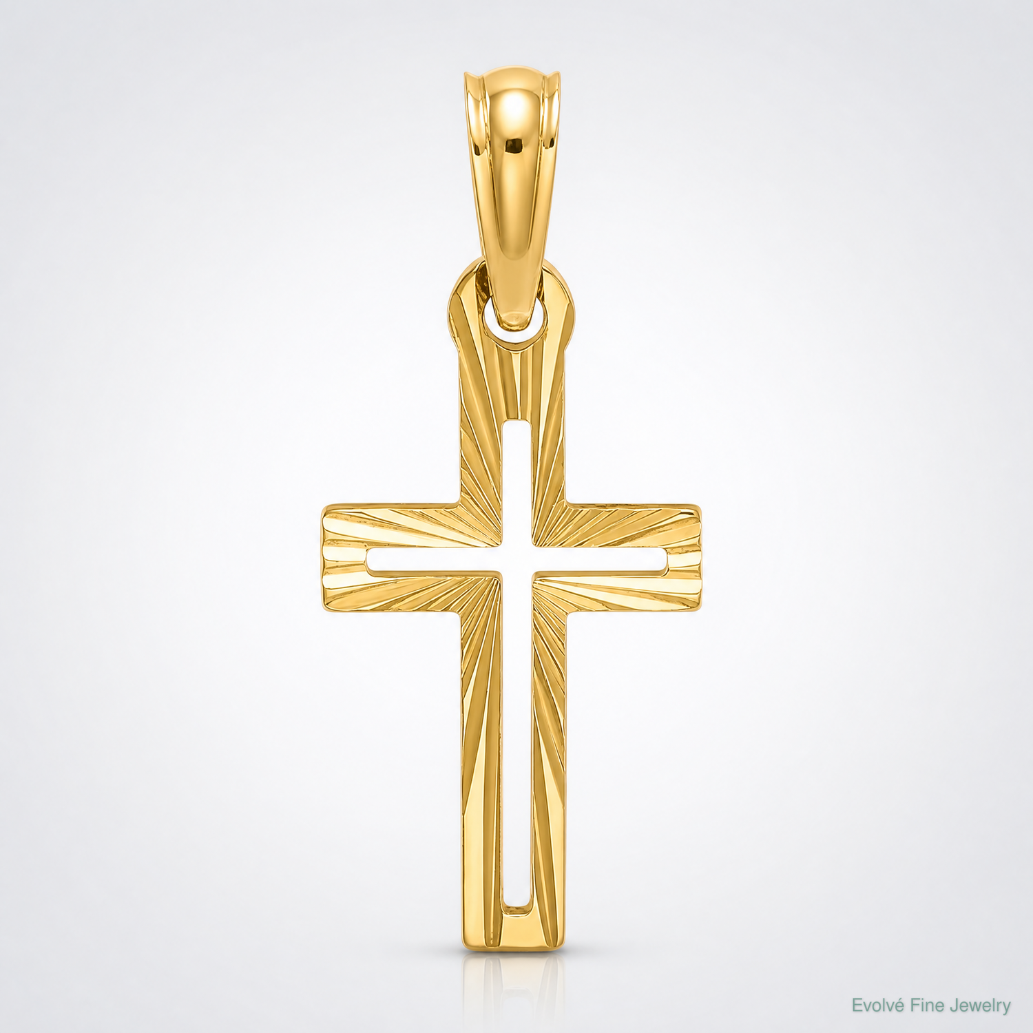 14K D/C Cross Charm - Lifestyle View