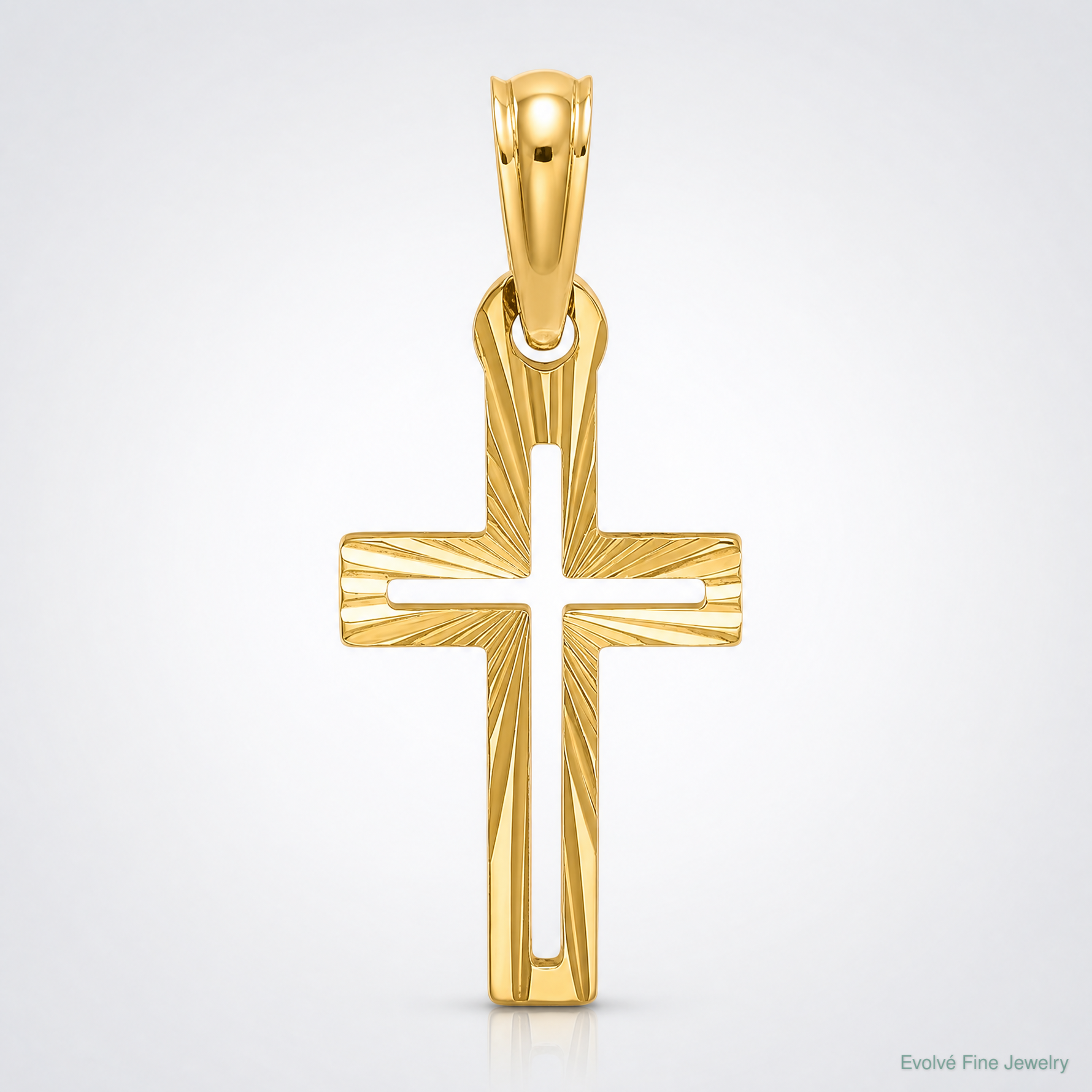 14K D/C Cross Charm - Lifestyle View