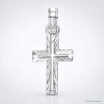 14K White Gold D/C Cross Charm - Lifestyle View