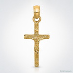14K Mini Crucifix Charm - Lifestyle View