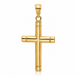 14K Tubular Cross Charm - Lifestyle View