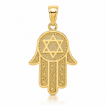14K Chamseh W/ Star Of David Charm - Lifestyle View
