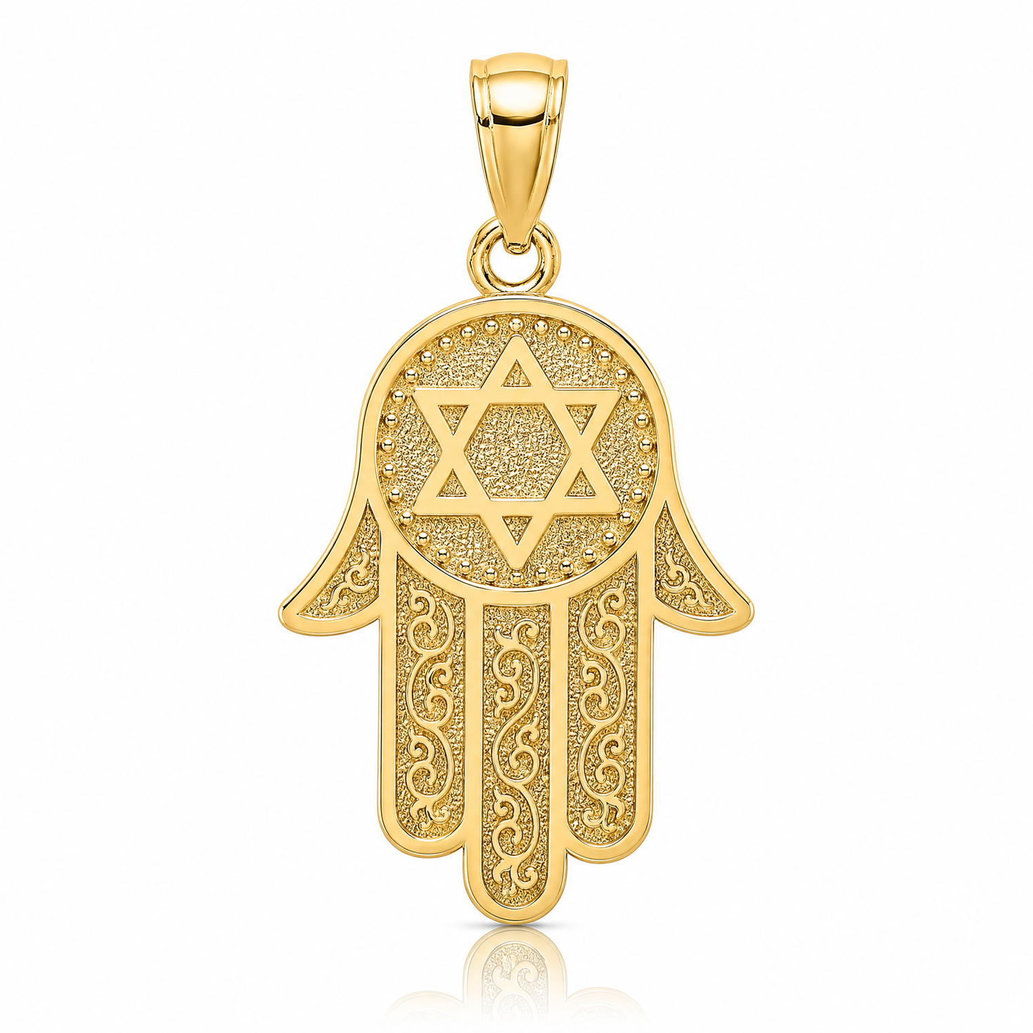 14K Chamseh W/ Star Of David Charm - Lifestyle View