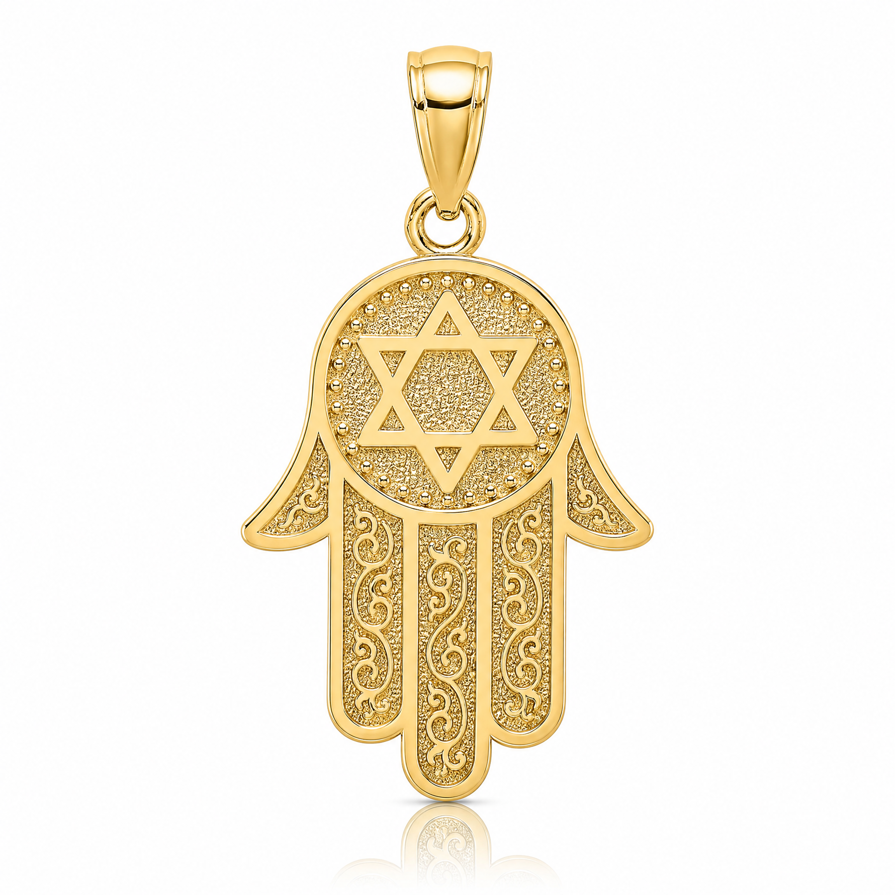 14K Chamseh W/ Star Of David Charm - Lifestyle View