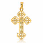 14K Cut-Out Design Cross Charm - Lifestyle View
