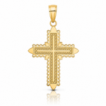 14K w/ Lace Border Cross Charm - Lifestyle View