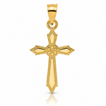 14K w/ Engraved Edges Cross Charm - Lifestyle View