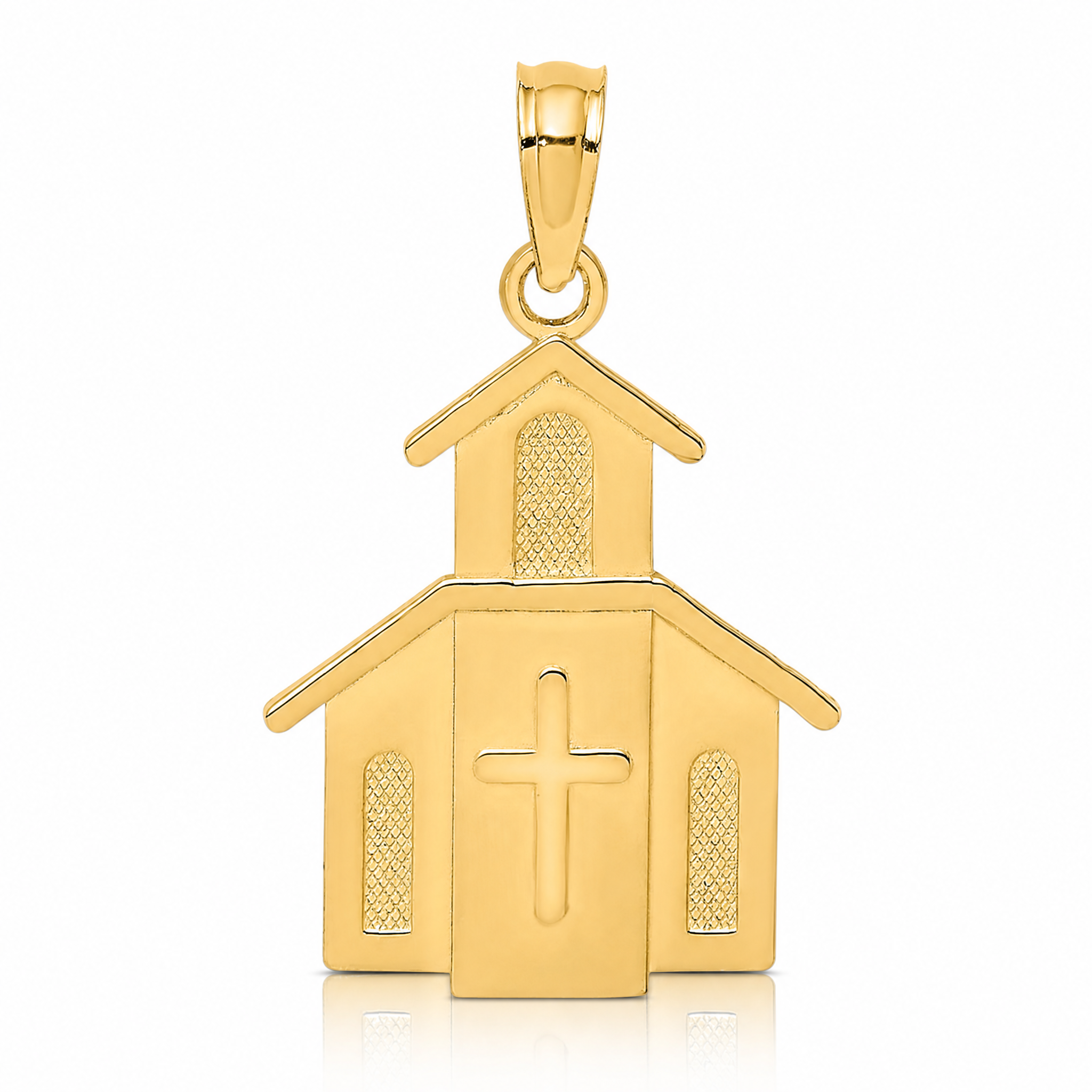 14K Church w/ Cross On Door Charm - Lifestyle View