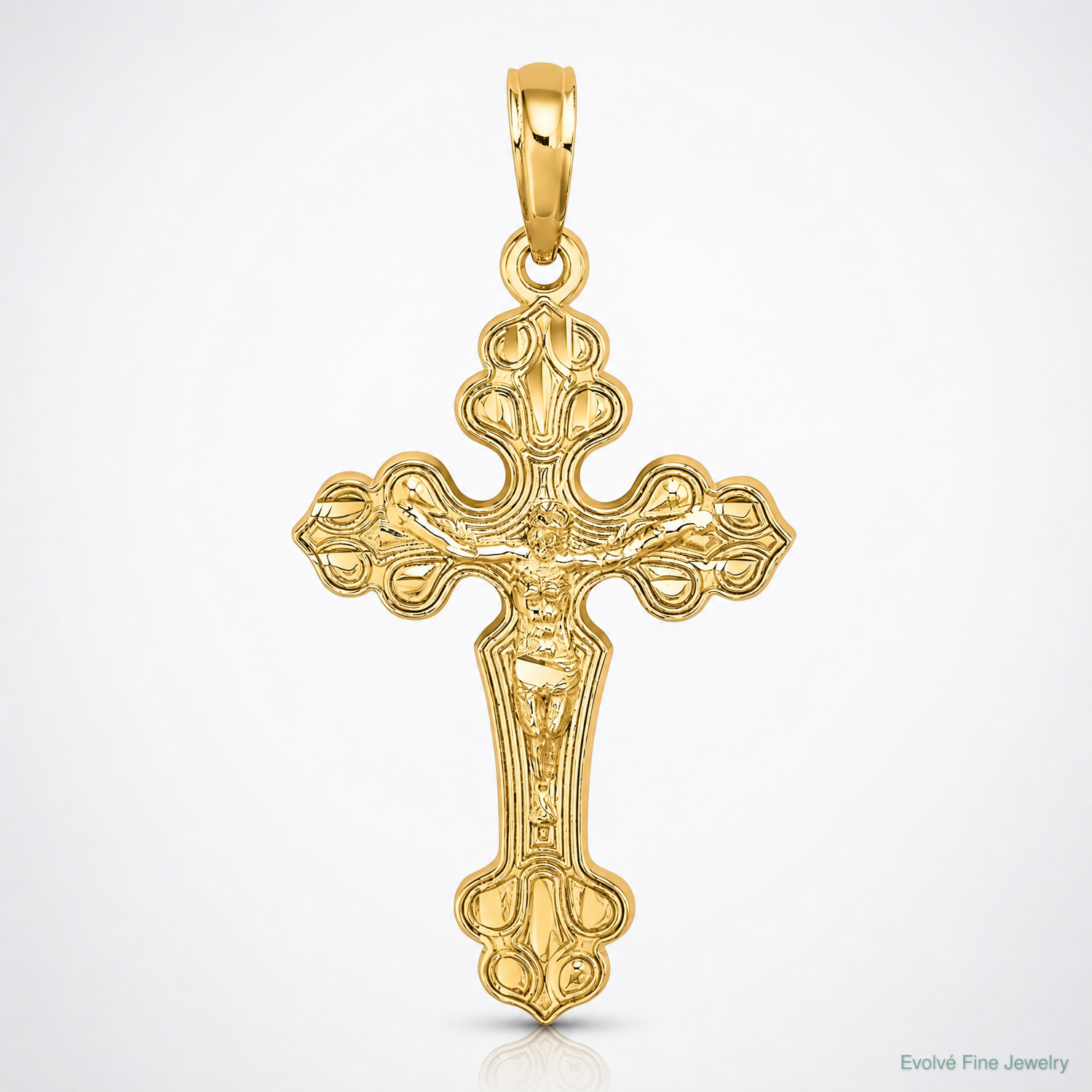 14K D/C Crucifix W /Fancy Tips Charm - Lifestyle View
