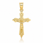 14K W/ Arrow Pointed Ends Crucifix Charm - Lifestyle View
