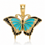 14K Small Enameled Wings Butterfly Charm - Lifestyle View