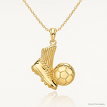 14K 2-D Soccer Shoe Kicking Ball Charm - Lifestyle View