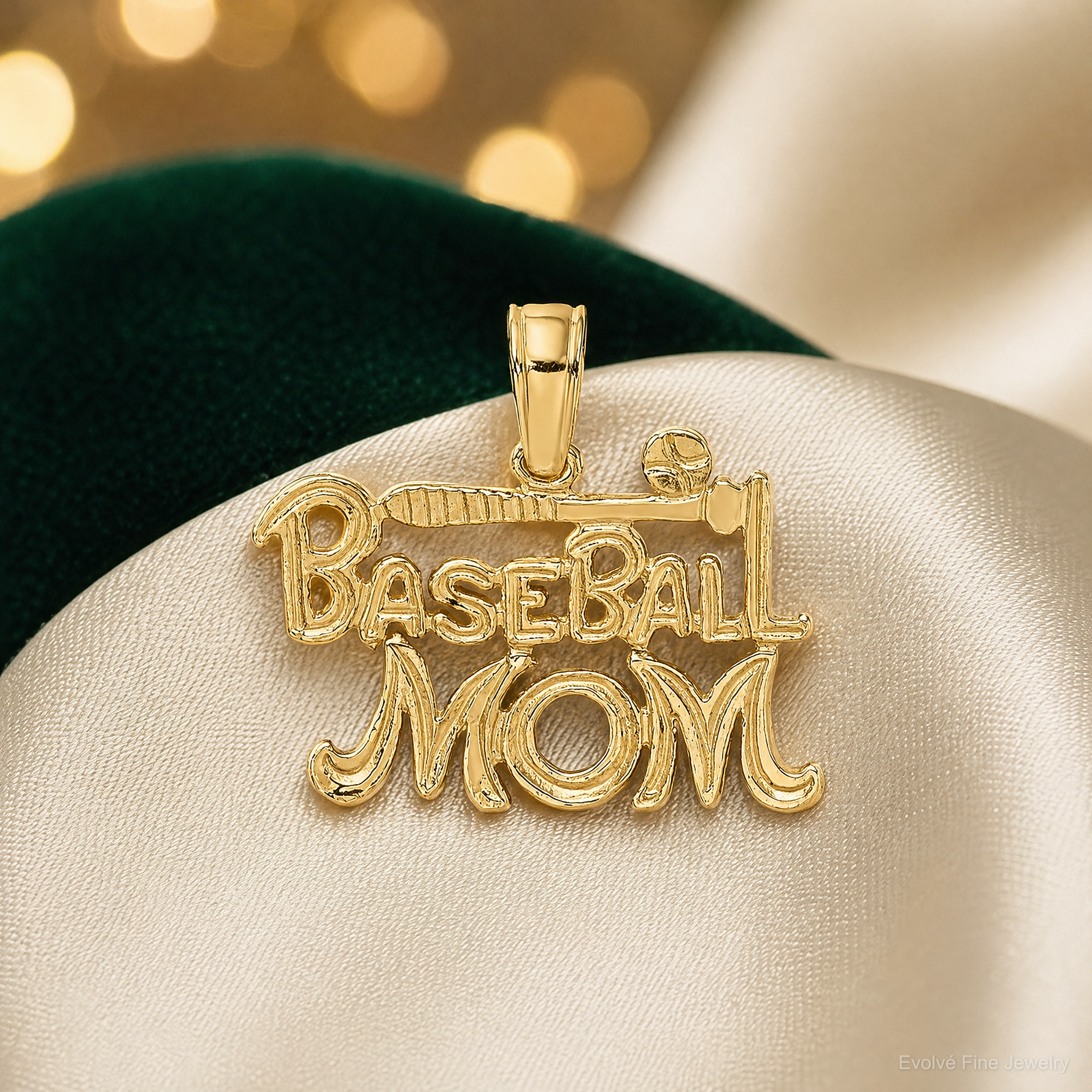 14K BASEBALL MOM Charm - Lifestyle View