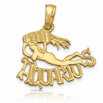14K AQUARIUS Zodiac Charm - Lifestyle View