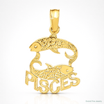 14K PISCES Zodiac Charm - Lifestyle View