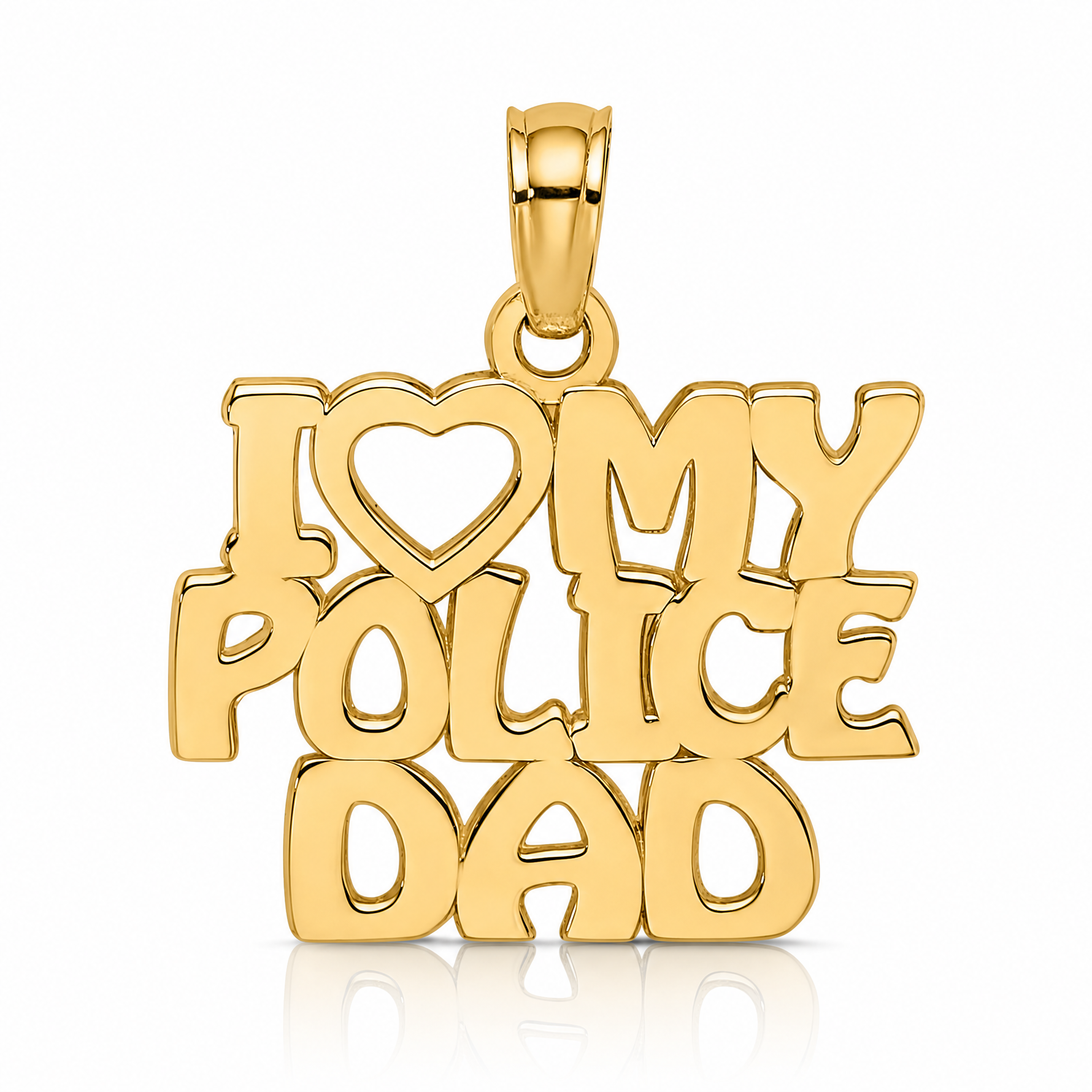 14k I HEART MY POLICE DAD Charm - Lifestyle View