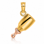 14k Two-Tone Baby Bottle Charm - Lifestyle View