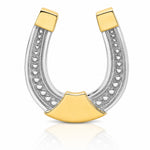 14k w/ Rhodium Horseshoe Chain Slide Charm - Lifestyle View