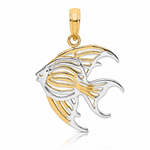 14k w/ Rhodium Cut-Out Angelfish Charm - Lifestyle View
