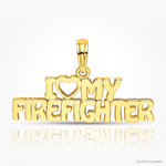 14k I LOVE MY FIREFIGHTER Charm - Lifestyle View