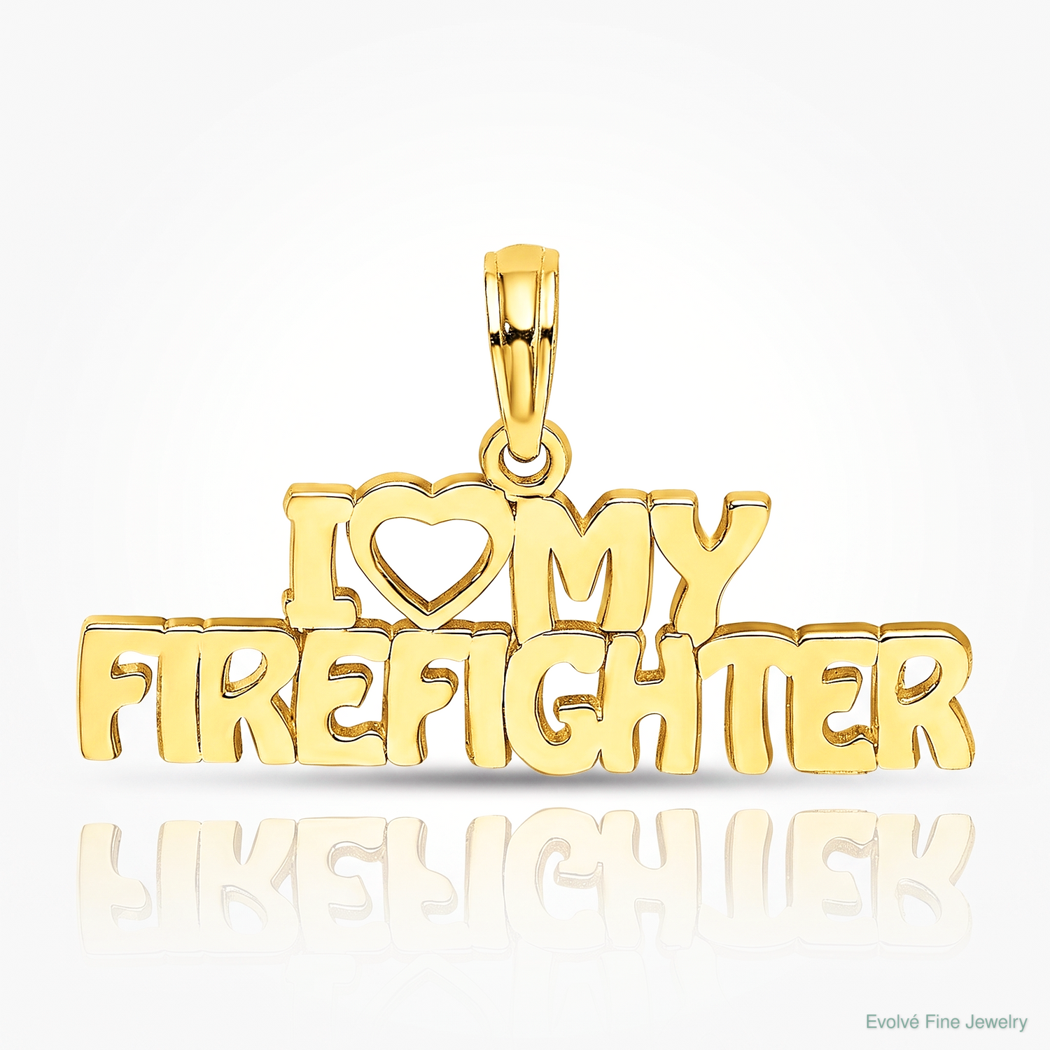 14k I LOVE MY FIREFIGHTER Charm - Lifestyle View
