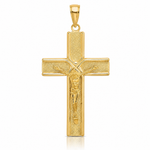 14K W/ Satin Finish Crucifix Charm - Lifestyle View