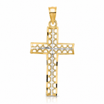 14K W/ Rhodium Cross Charm - Lifestyle View