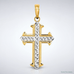 14K w/ Rhodium D/C Cross Charm - Lifestyle View