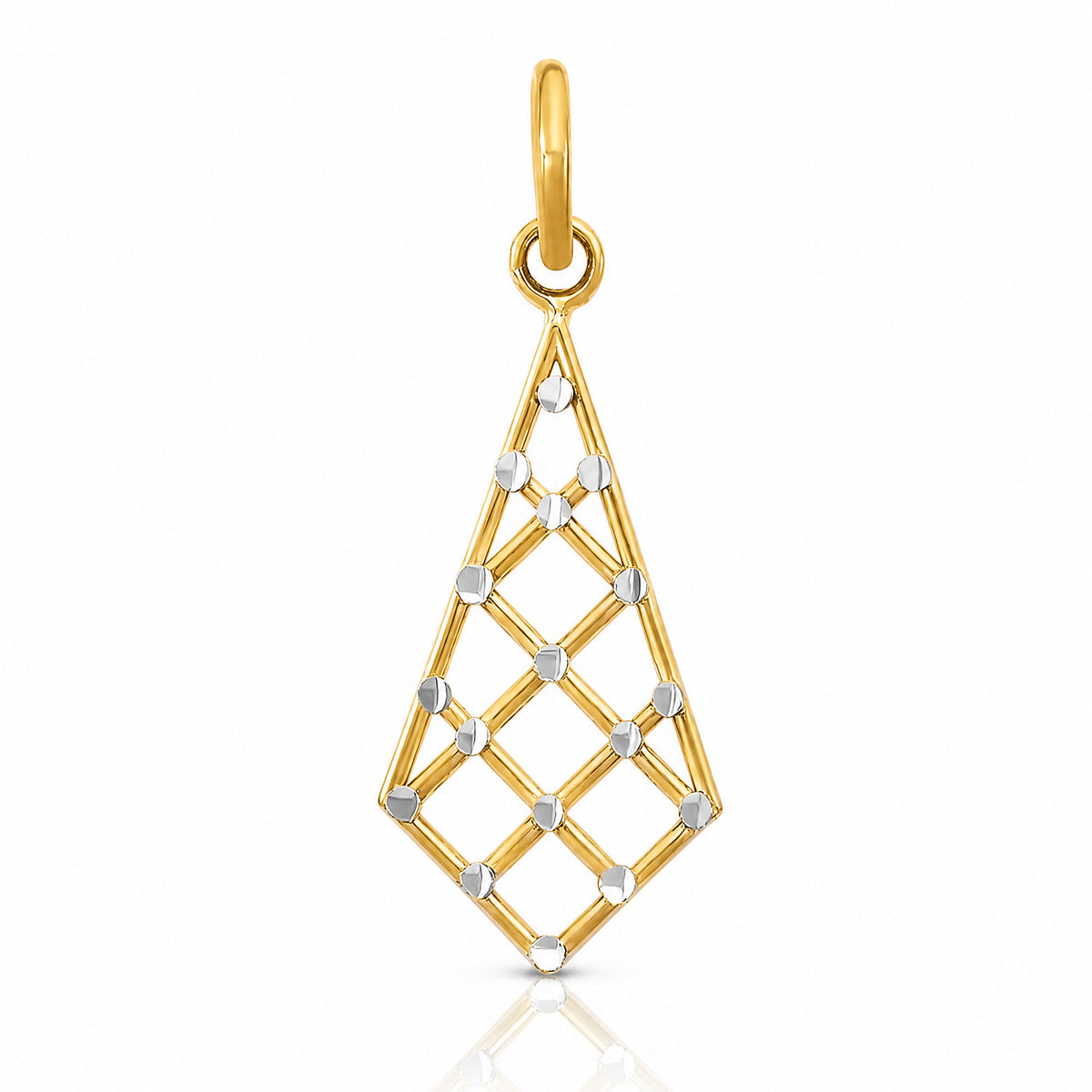 14K w/Rhodium D/C Small Criss-Cross Charm - Lifestyle View