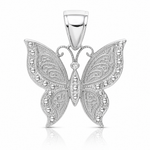 14K White Gold Butterfly Pendant - Lifestyle View