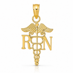 14k Polished R.N. Pendant - Lifestyle View
