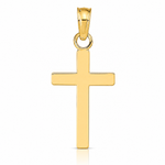 14k Polished Cross Pendant - Lifestyle View