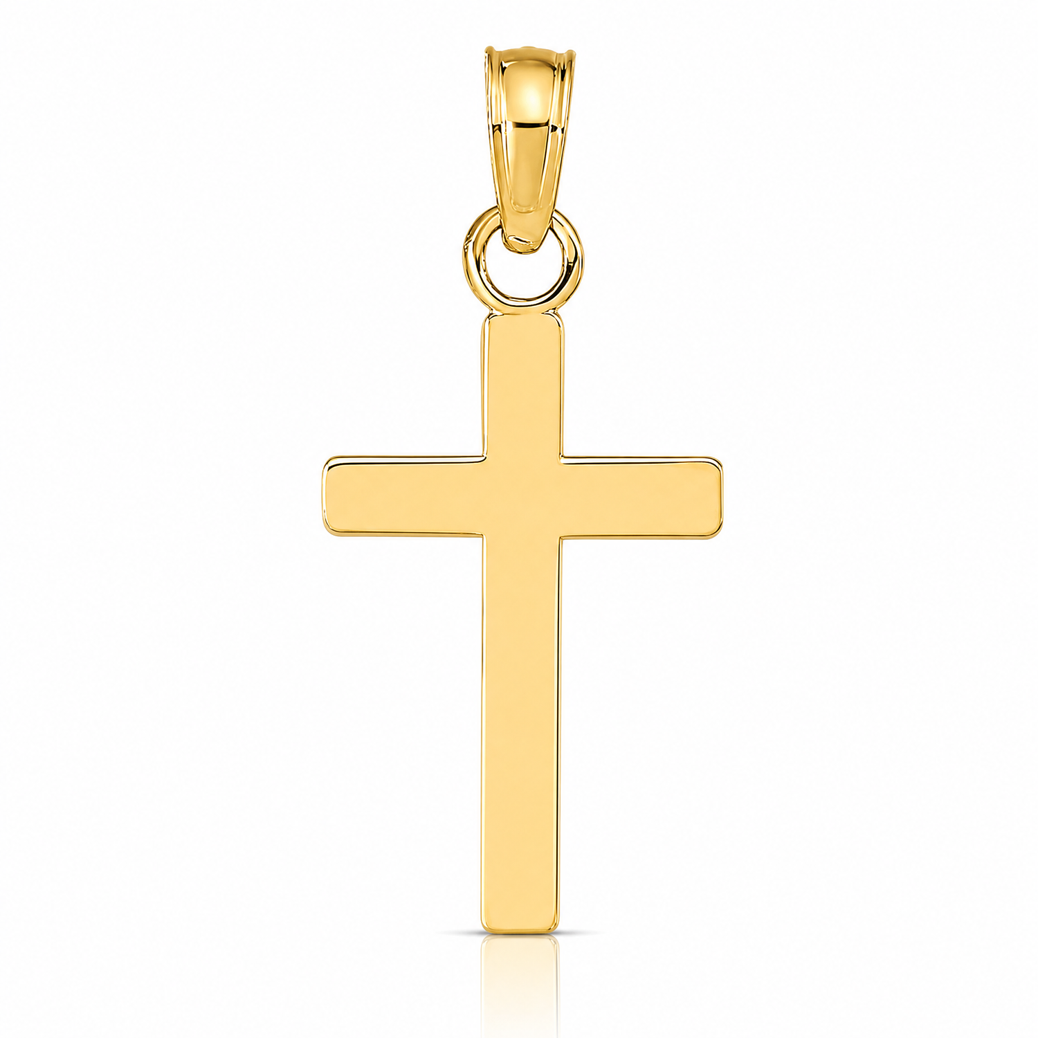 14k Polished Cross Pendant - Lifestyle View