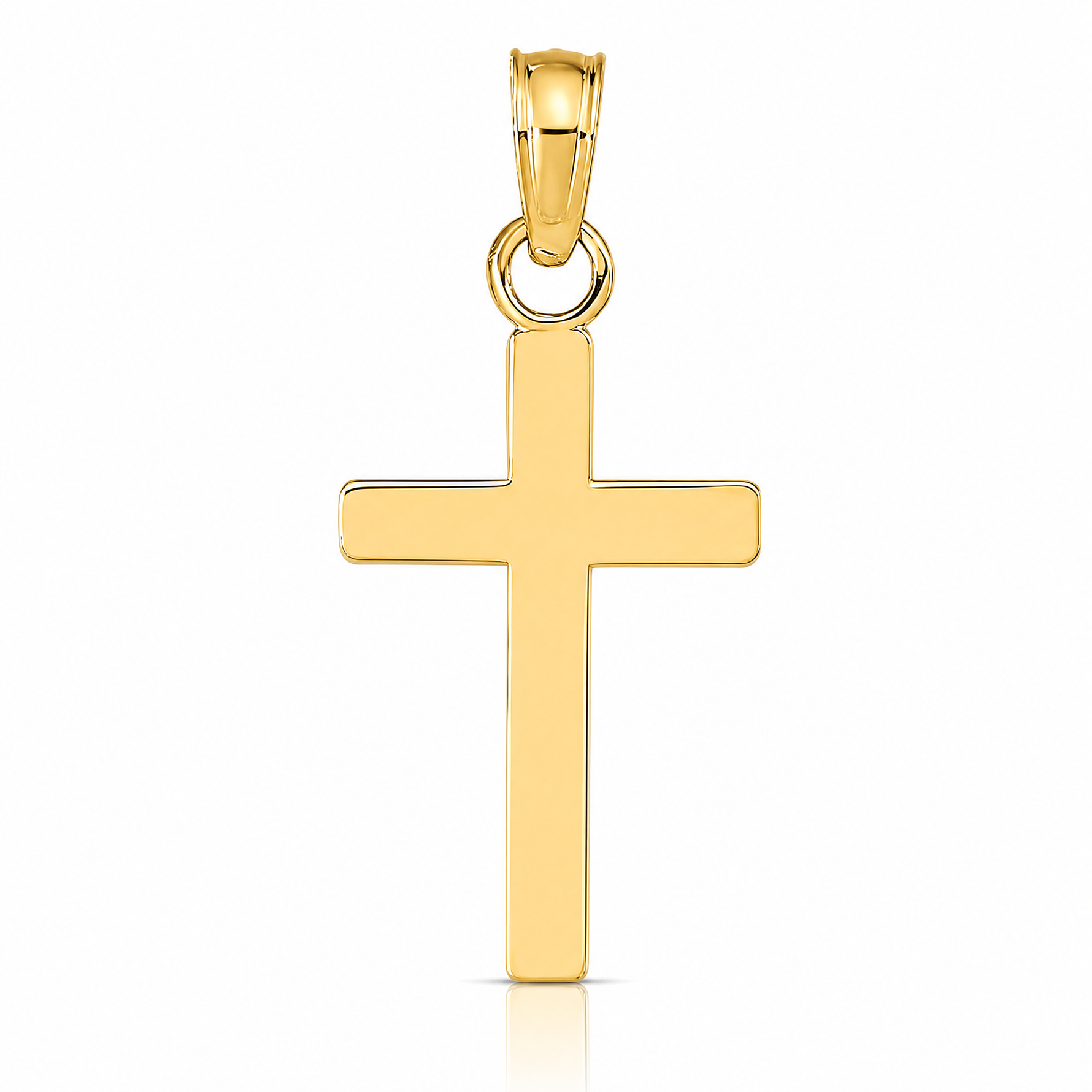 14k Polished Cross Pendant - Lifestyle View