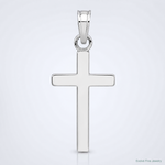14k White Gold Polished Cross Pendant - Lifestyle View