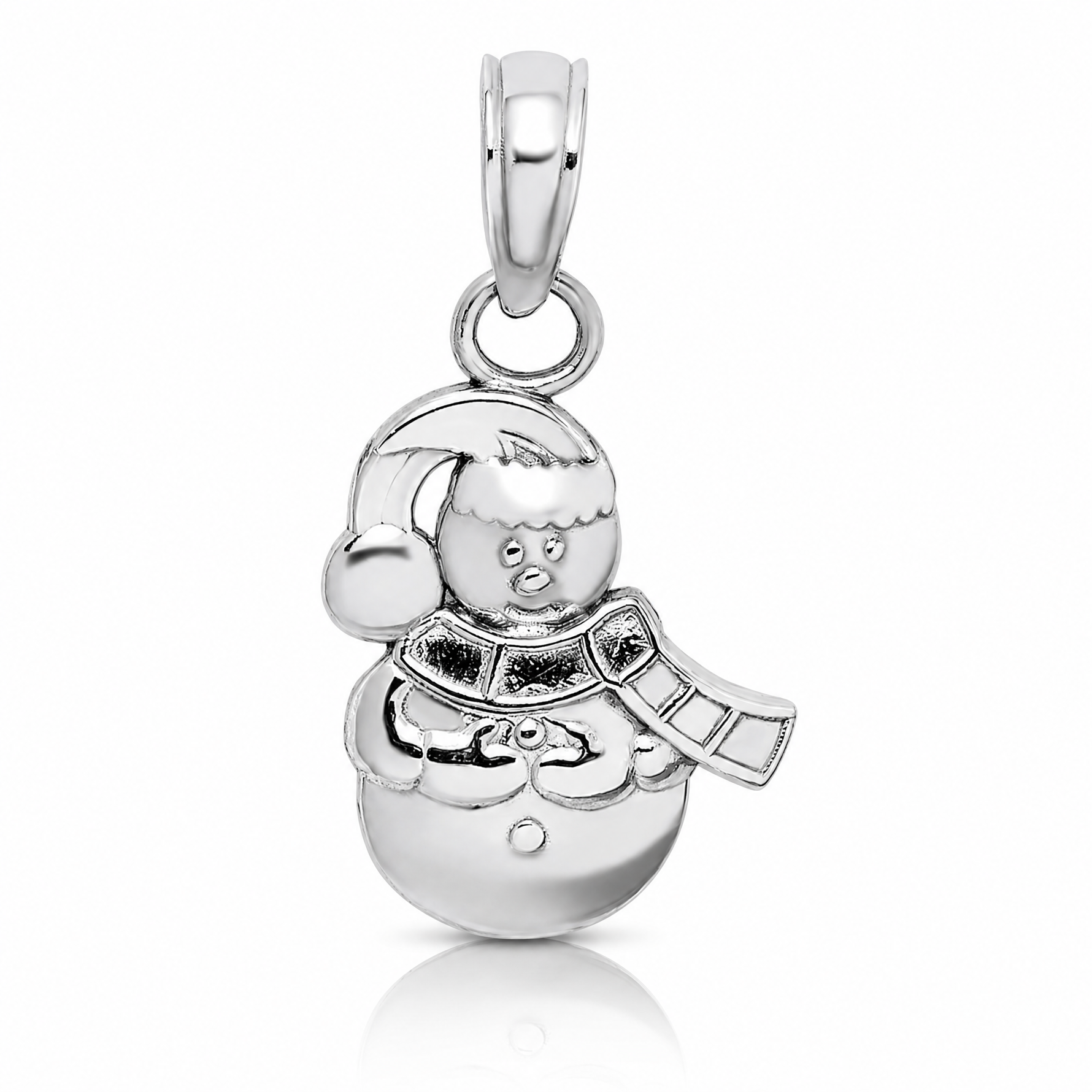 14K White Gold Snowman Charm - Lifestyle View