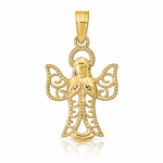 14k Angel Pendant - Lifestyle View