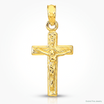 14k Crucifix Pendant - Lifestyle View