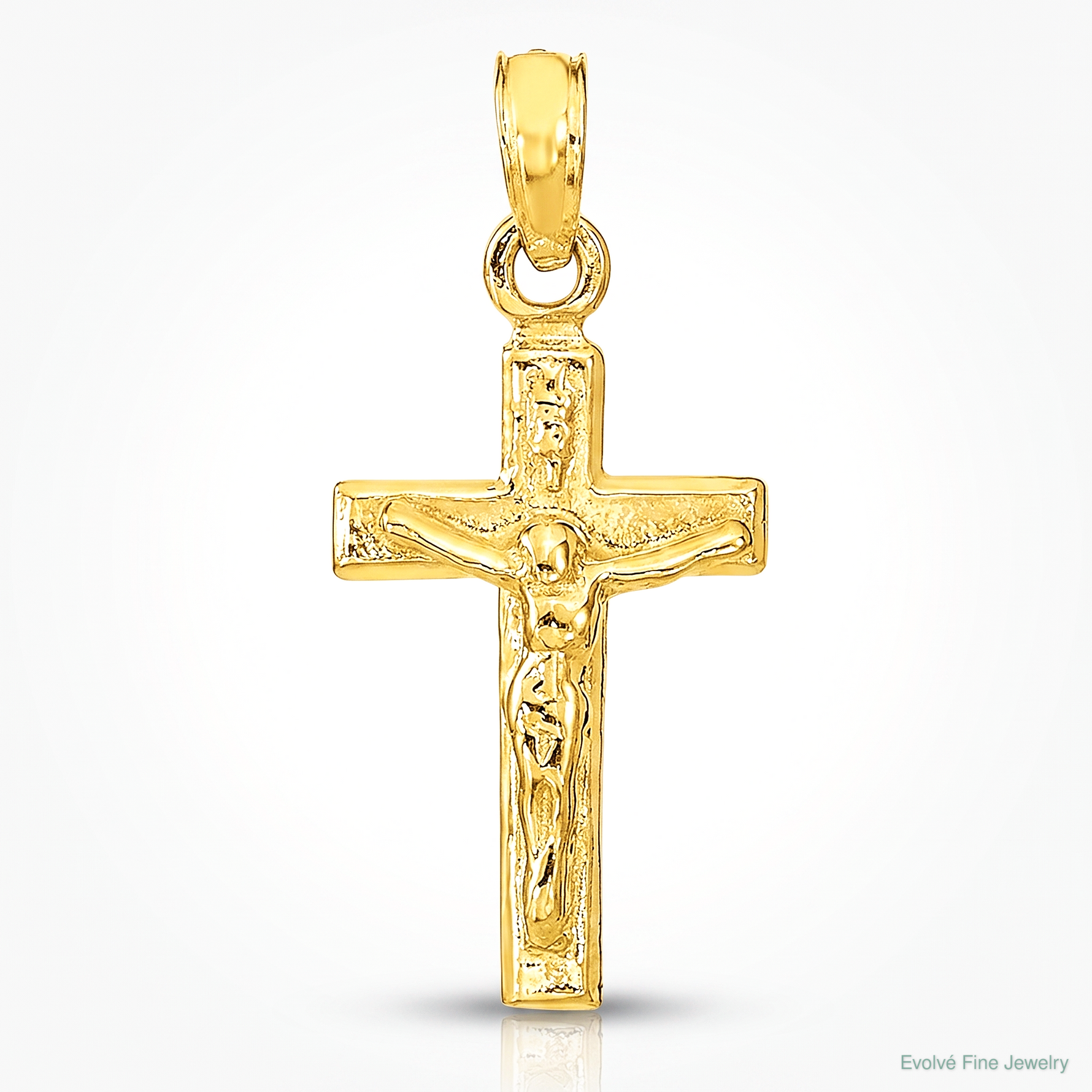 14k Crucifix Pendant - Lifestyle View