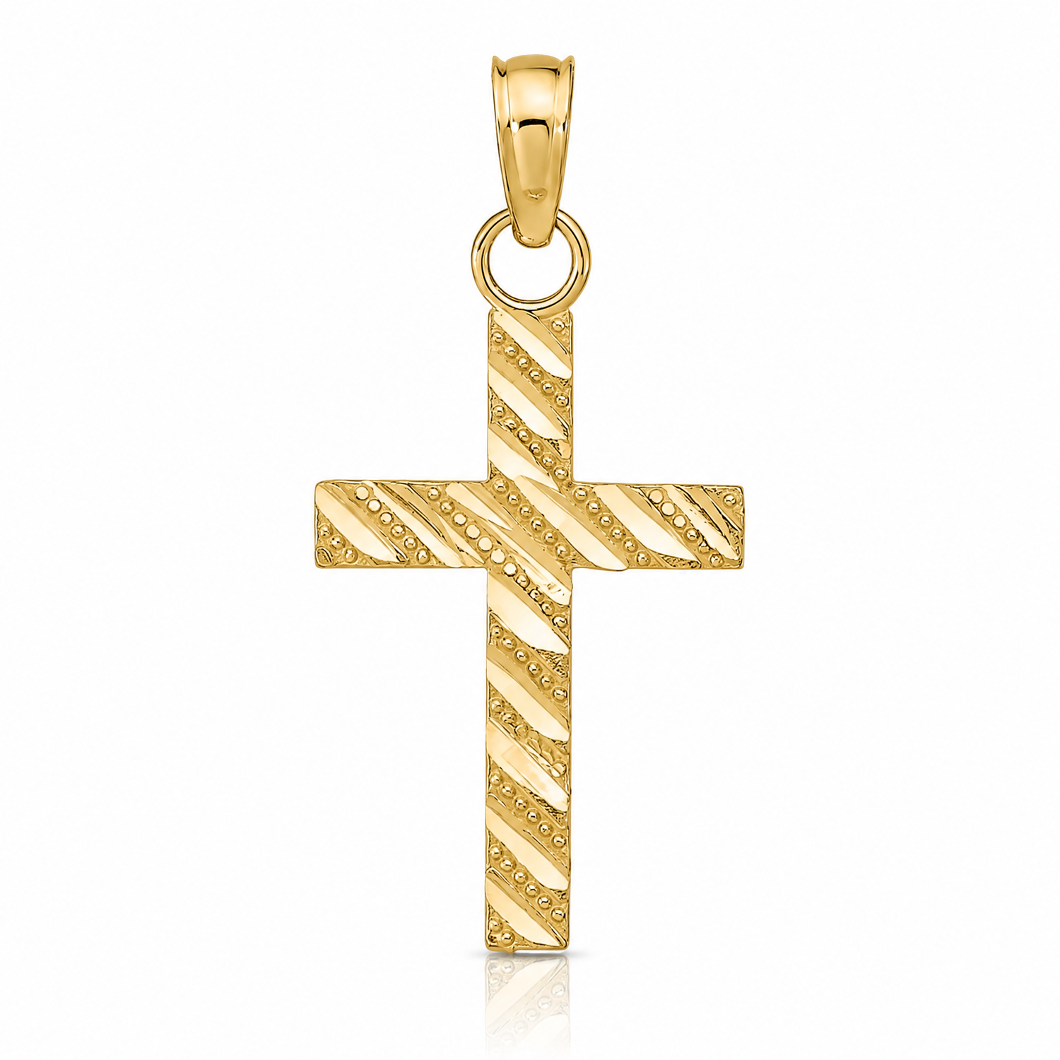 14k D/C Cross Pendant - Lifestyle View
