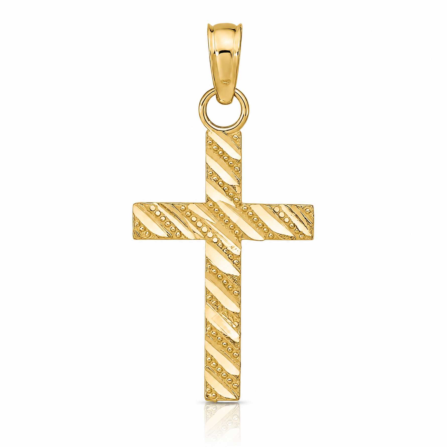 14k D/C Cross Pendant - Lifestyle View