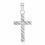 14k White Gold D/C Cross Pendant - Lifestyle View