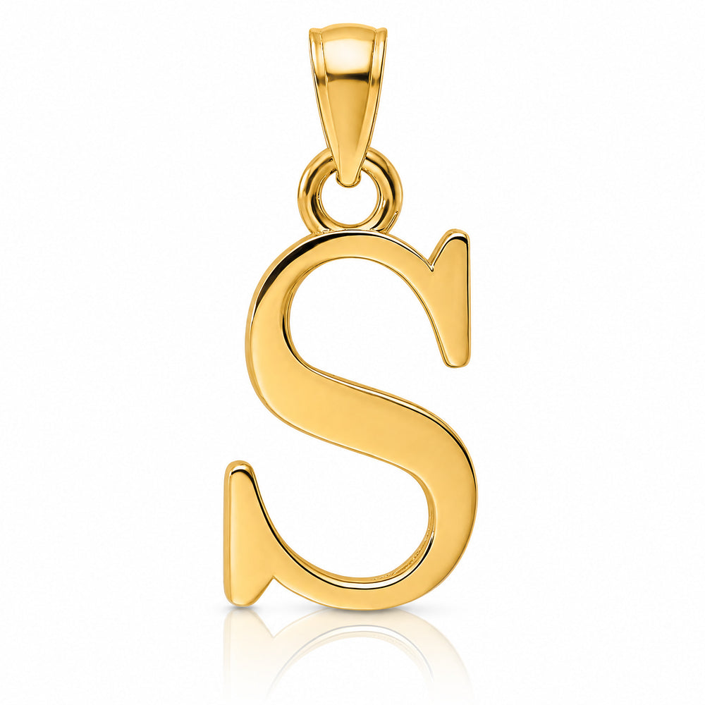 14K Yellow Gold Polished Letter S Pendant