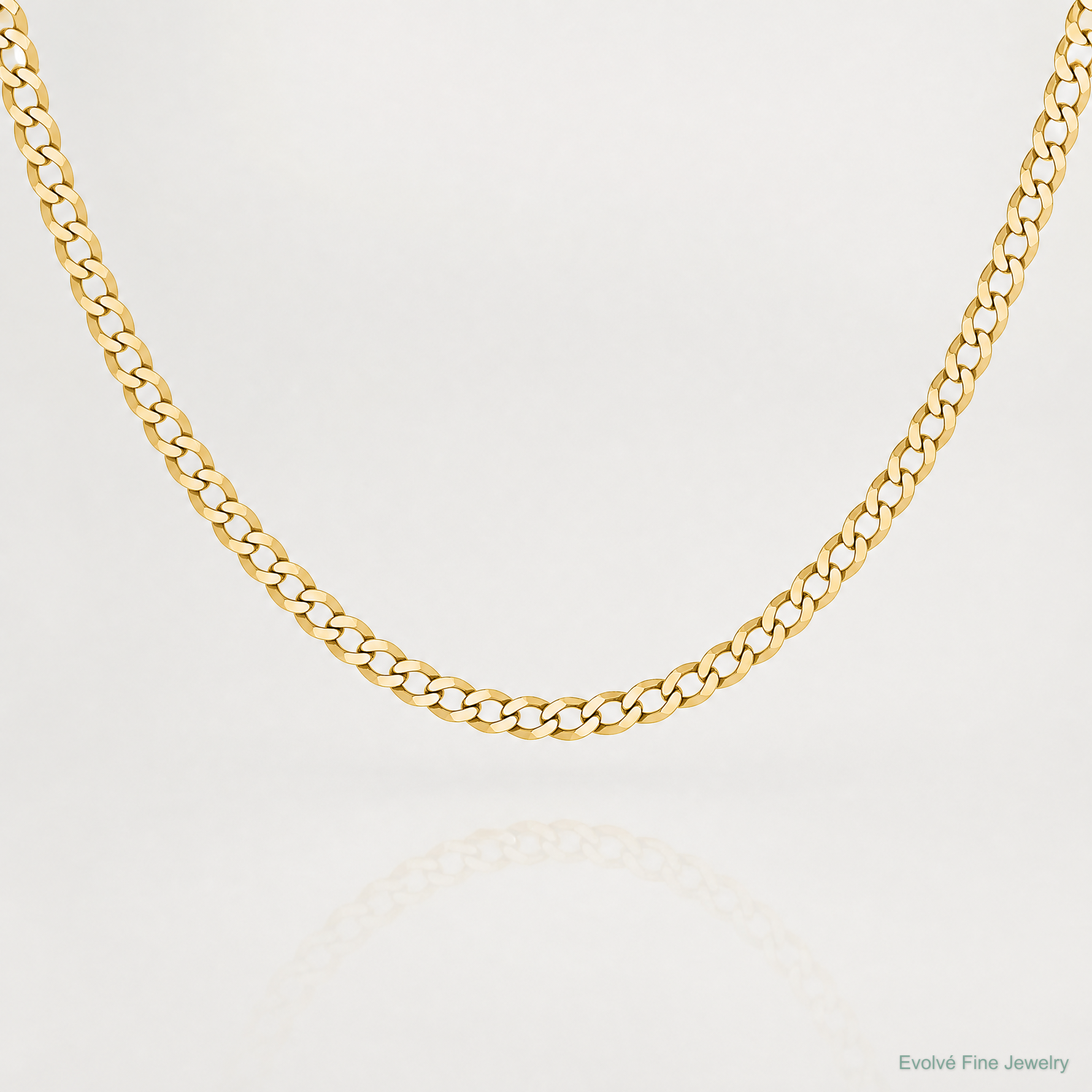 14k 3.1mm Lightweight Flat Cuban Chain - Lifestyle View