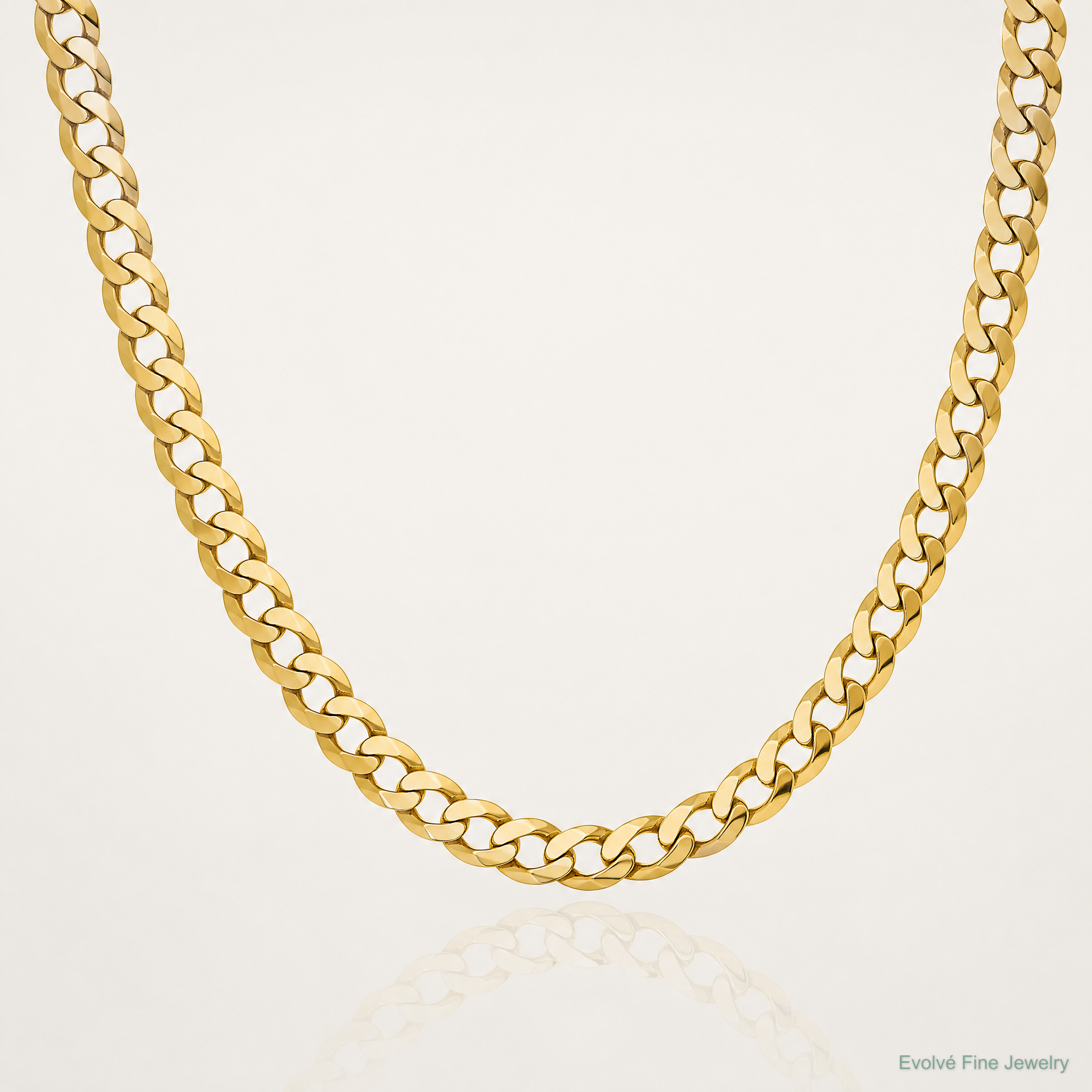 14k 4.7mm Lightweight Flat Cuban Chain - Lifestyle View